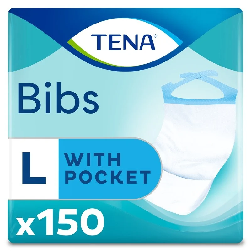 TENA Bibs Einweg-Lätzchen für Erwachsene Größe L 150 Einheiten