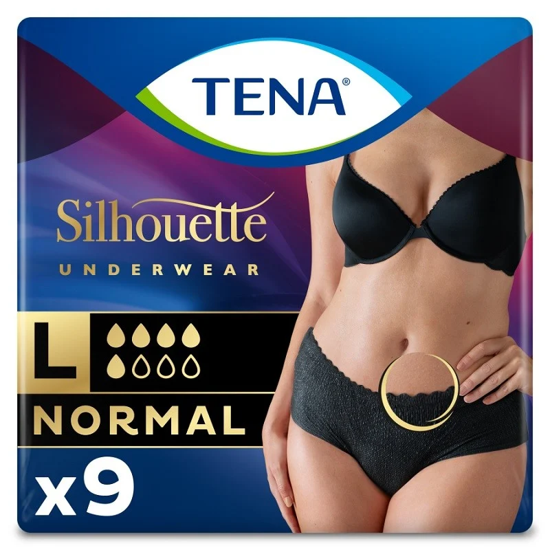 TENA Silhouette Black Low Waist Large 9 Einheiten