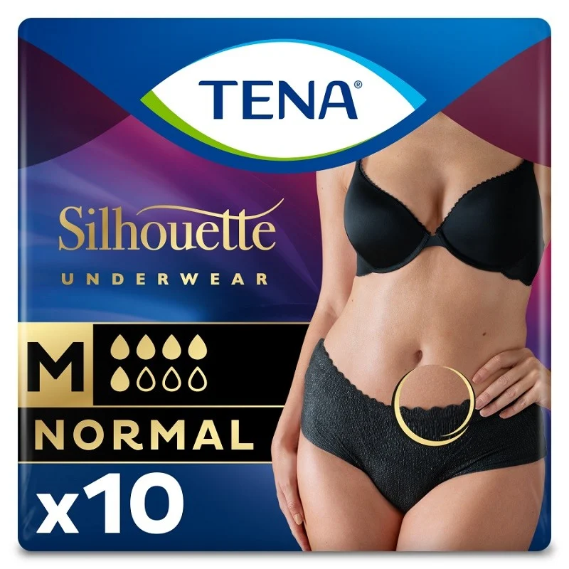 TENA Silhouette Black Low Waist Medium 10 Einheiten