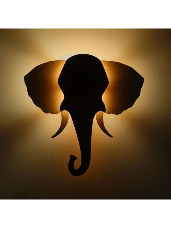 Tjalle und Jasper Elefanten Wandleuchte - Natur / Grau