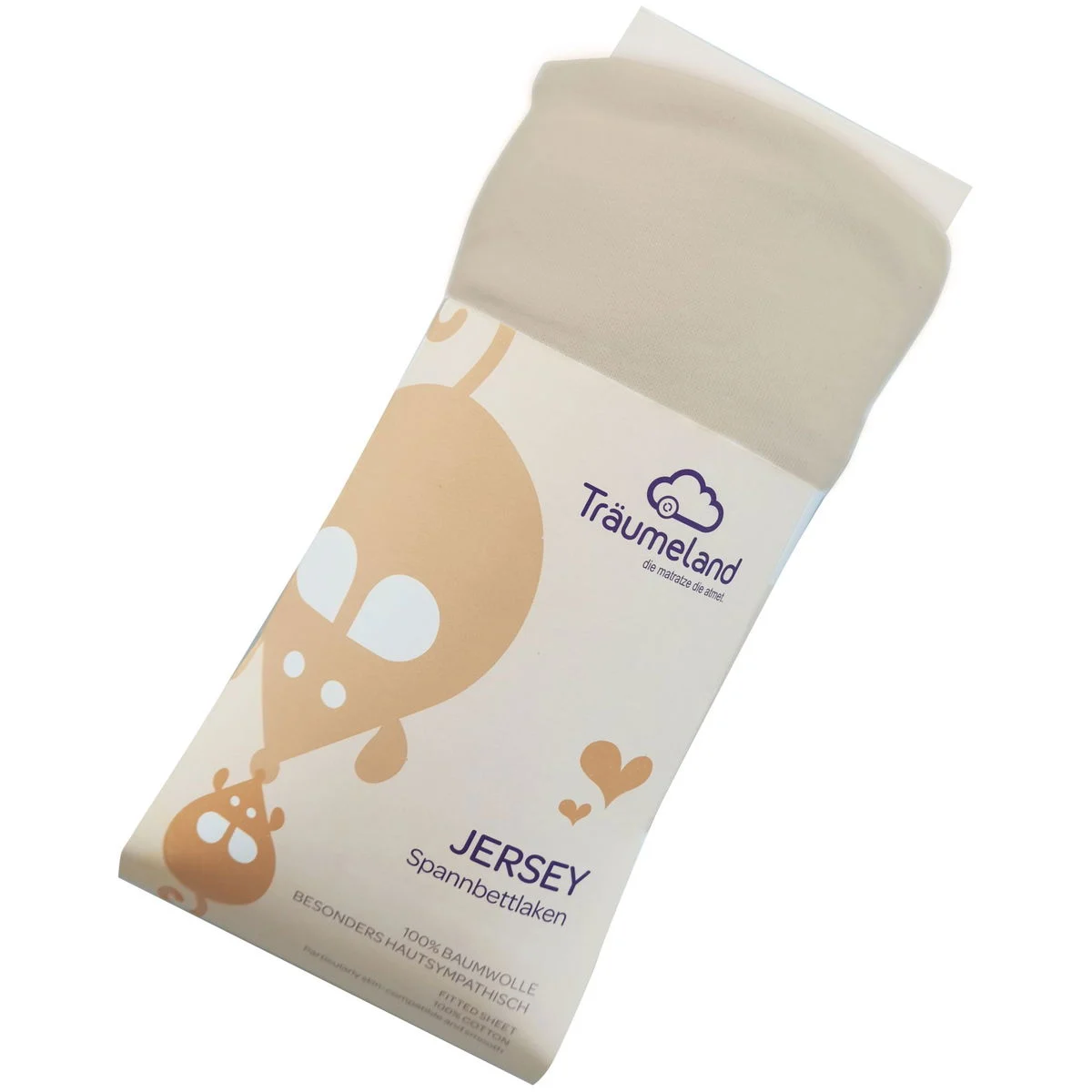 TräumelandLaufgitter Fixleintuch Jersey 100x100cm beige