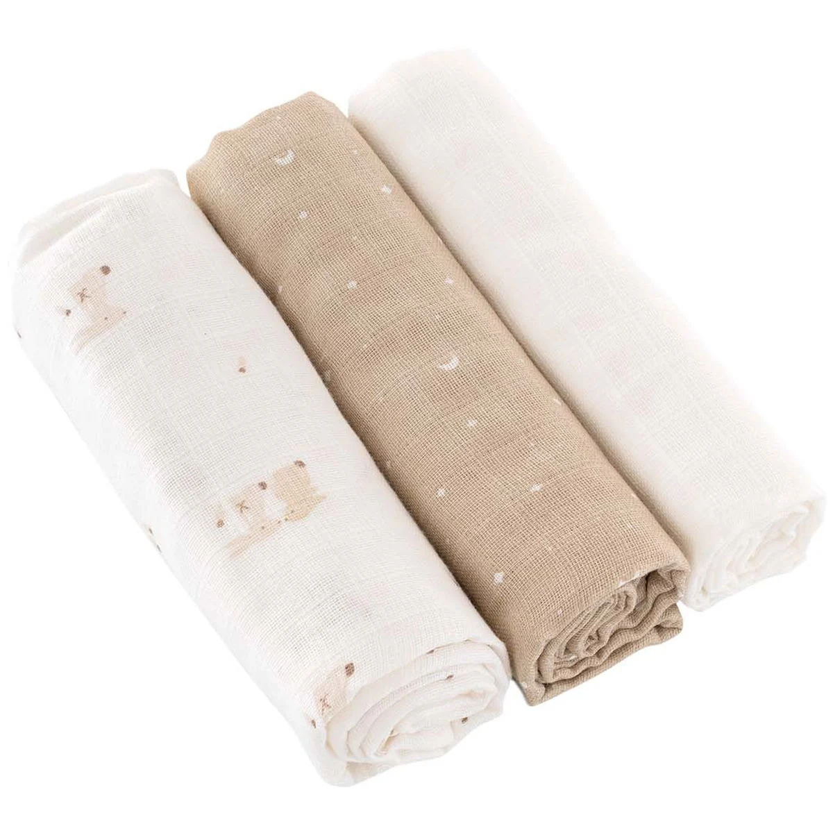 TräumelandMulltücher 3er Set Hophop Bunny beige