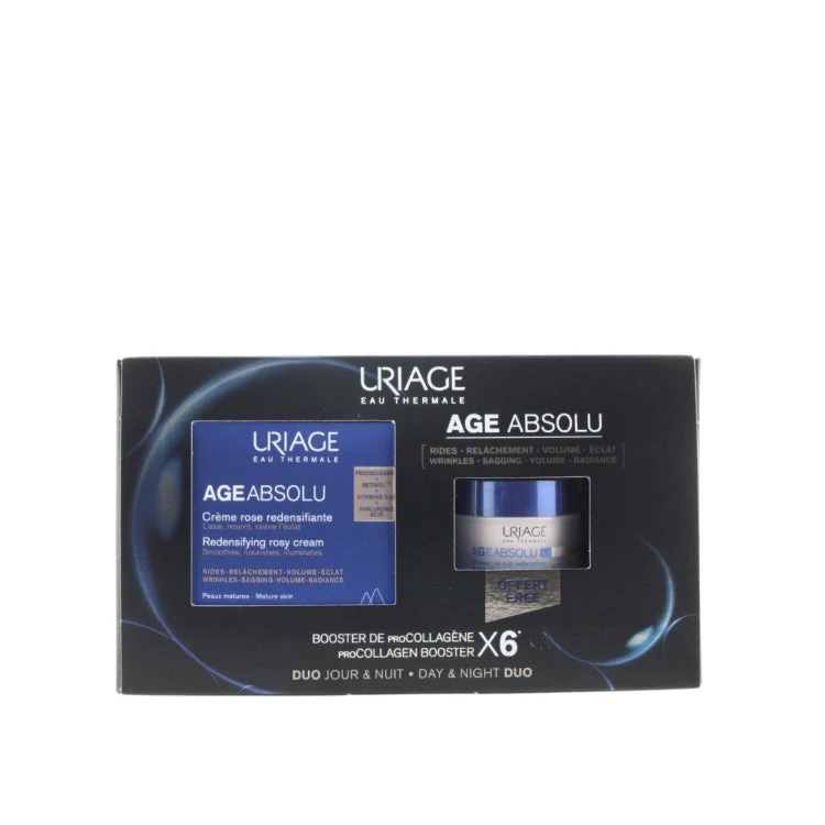 Uriage Age Absolu Geschenkset, Rosa Creme 50ml + Nachtmaske 15ml