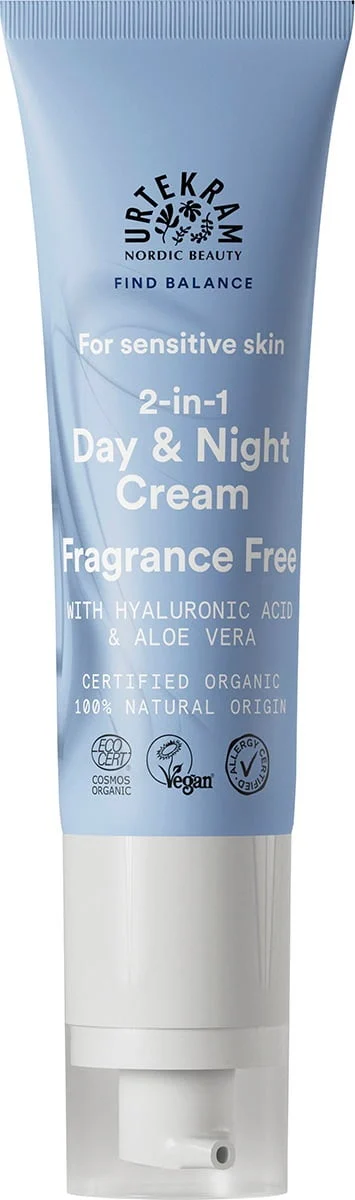 URTEKRAM Fragrance Free Sensitive 2in1 Day & Night Cream, 50 ml