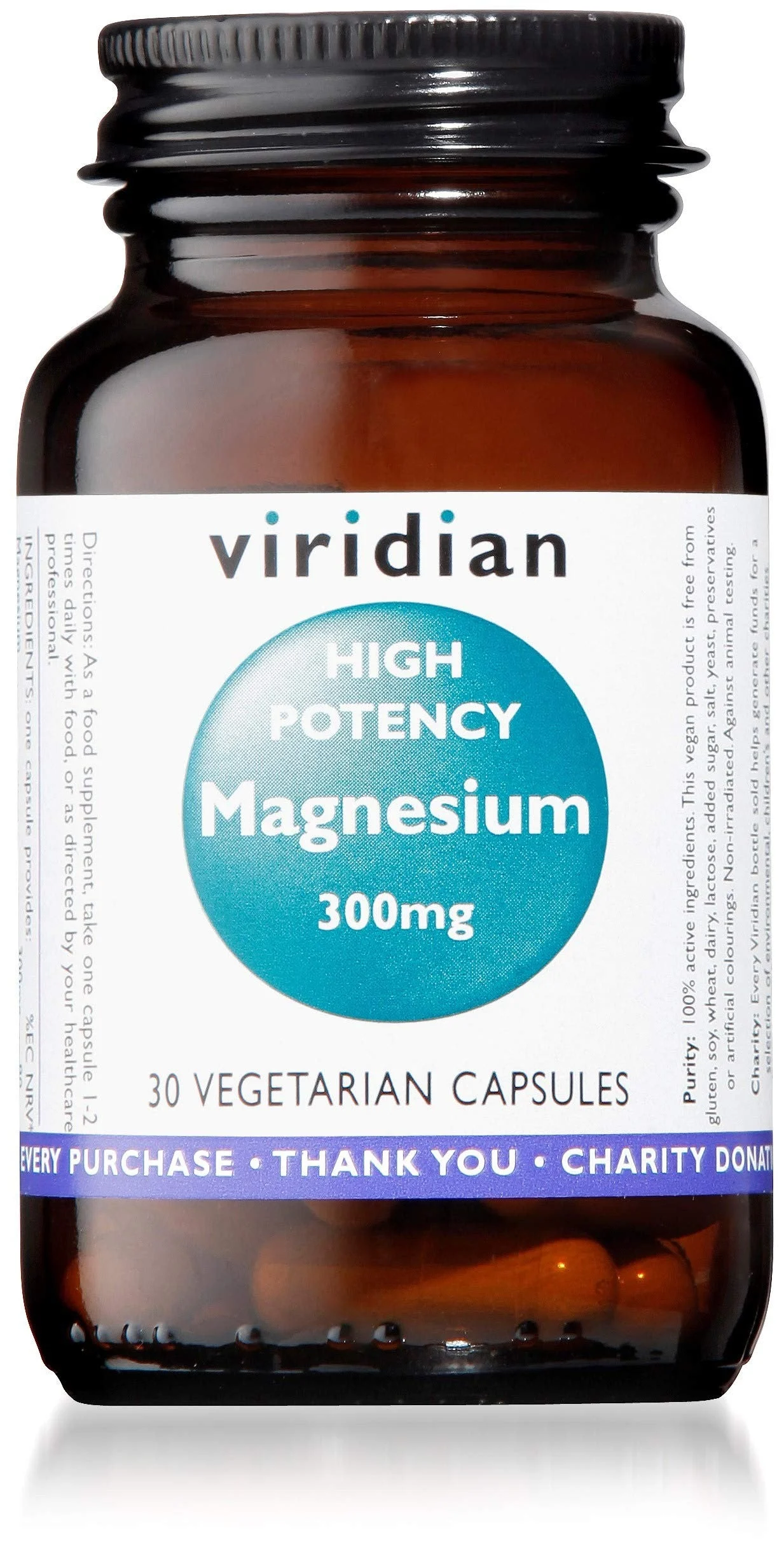 Viridian Hochwirksames Magnesium 300 mg 30 V-Kapseln