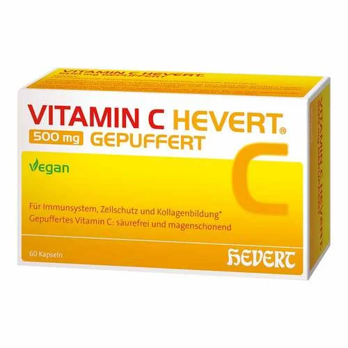Vitamin C Hevert 500 mg gepuffert Kapseln, 60 St