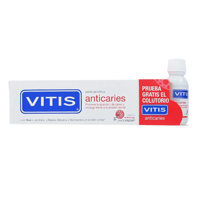 VITIS Antikaries Zahnpasta 100 ml + Mundwasser 30 ml GESCHENK