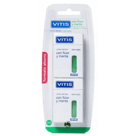 VITIS Duplo Dental Tape mit Fluorid und Minze 2x50m