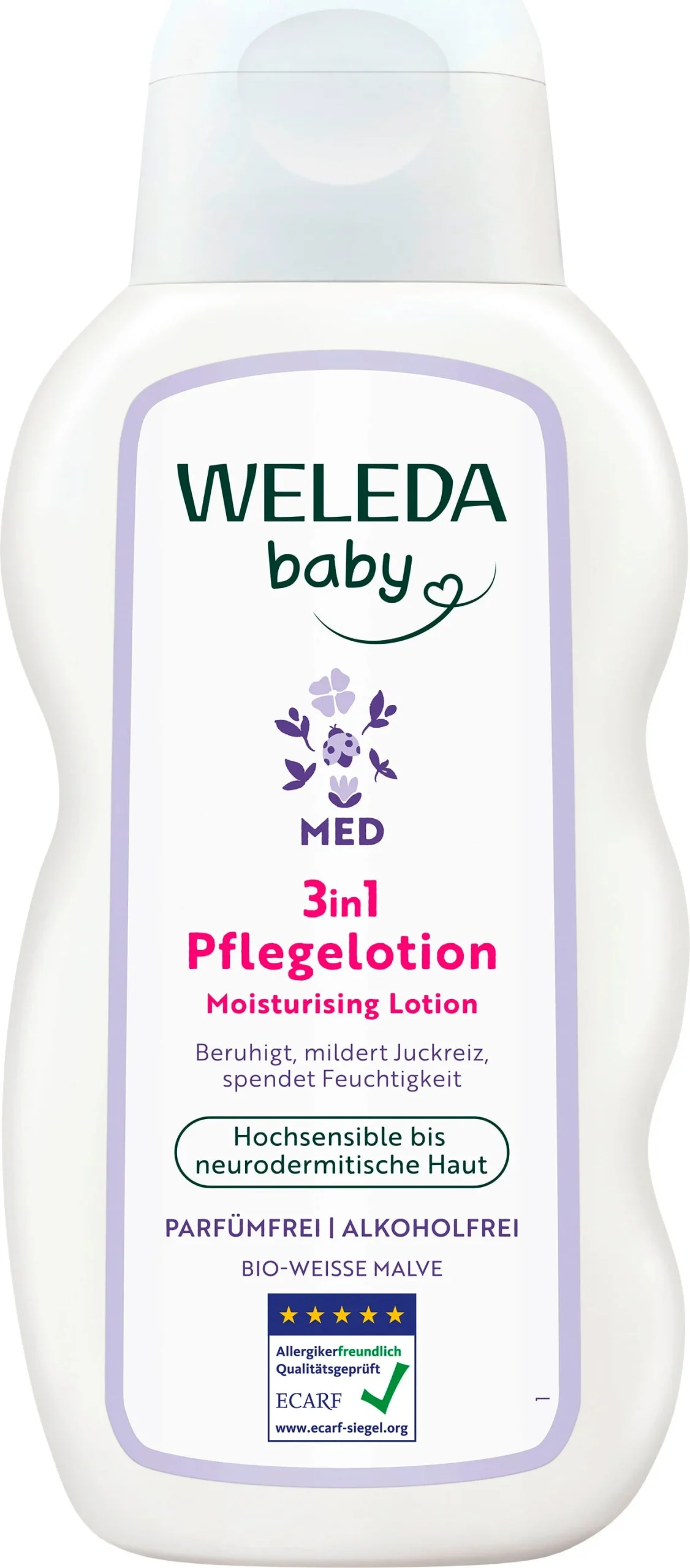 Weleda baby MED 3in1 Pflegelotion Weiße Malve, 200 ml