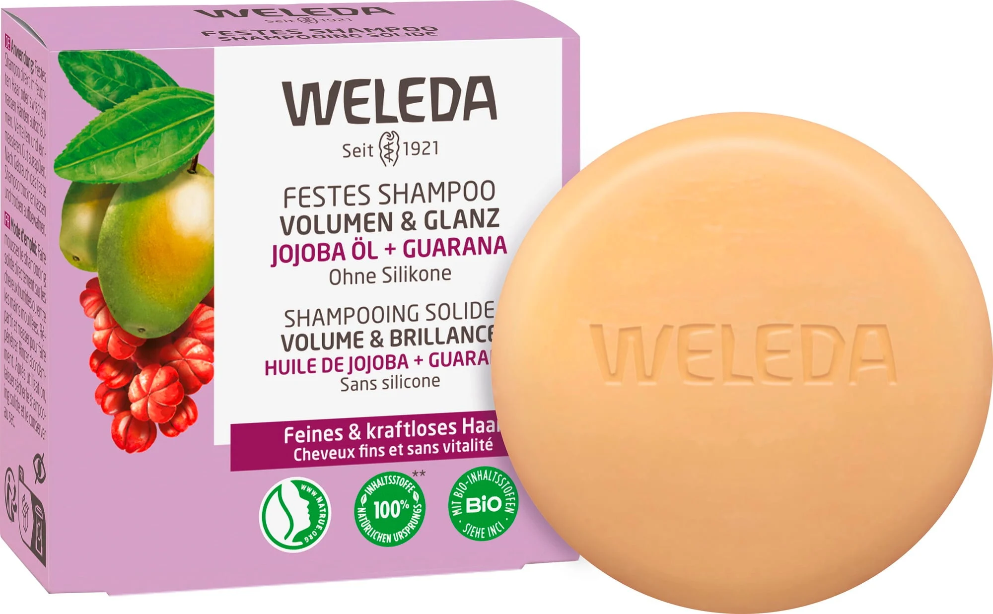 Weleda Festes Shampoo Volumen & Glanz, 50 g