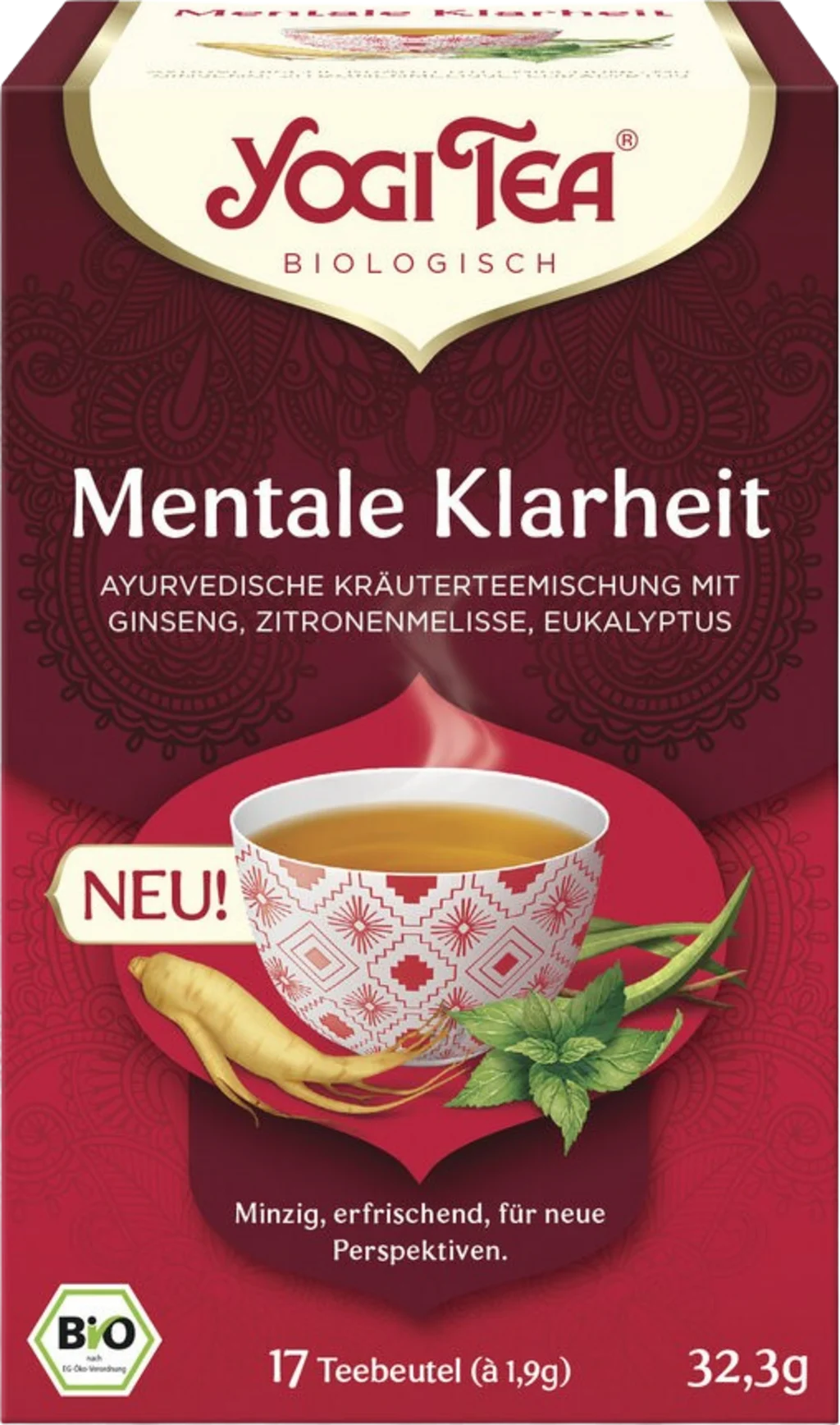 Yogi Tea Mentale Klarheit Tee Bio, 17 Teebeutel (32,30 g)