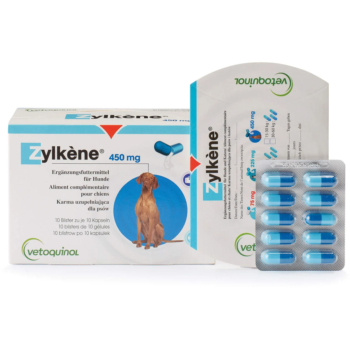 ZYLKENE 450 mg Kapseln Erg.-Futterm.f.Hu./Ka., 100 St KAP